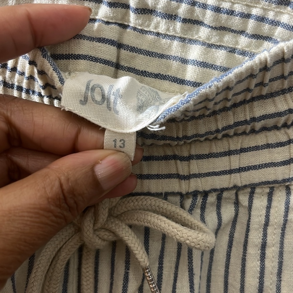 Jolt pants size 13! Large Linen blend! Cream with blue stripes! Nice pants! - Picture 8 of 8